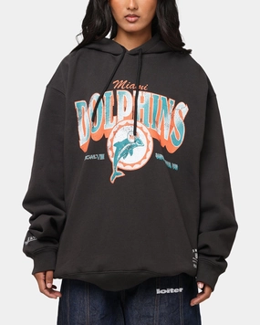 Mitchell & Ness Miami Dolphins Arch Hoodie Faded Black Minimalist Look Sun wear
