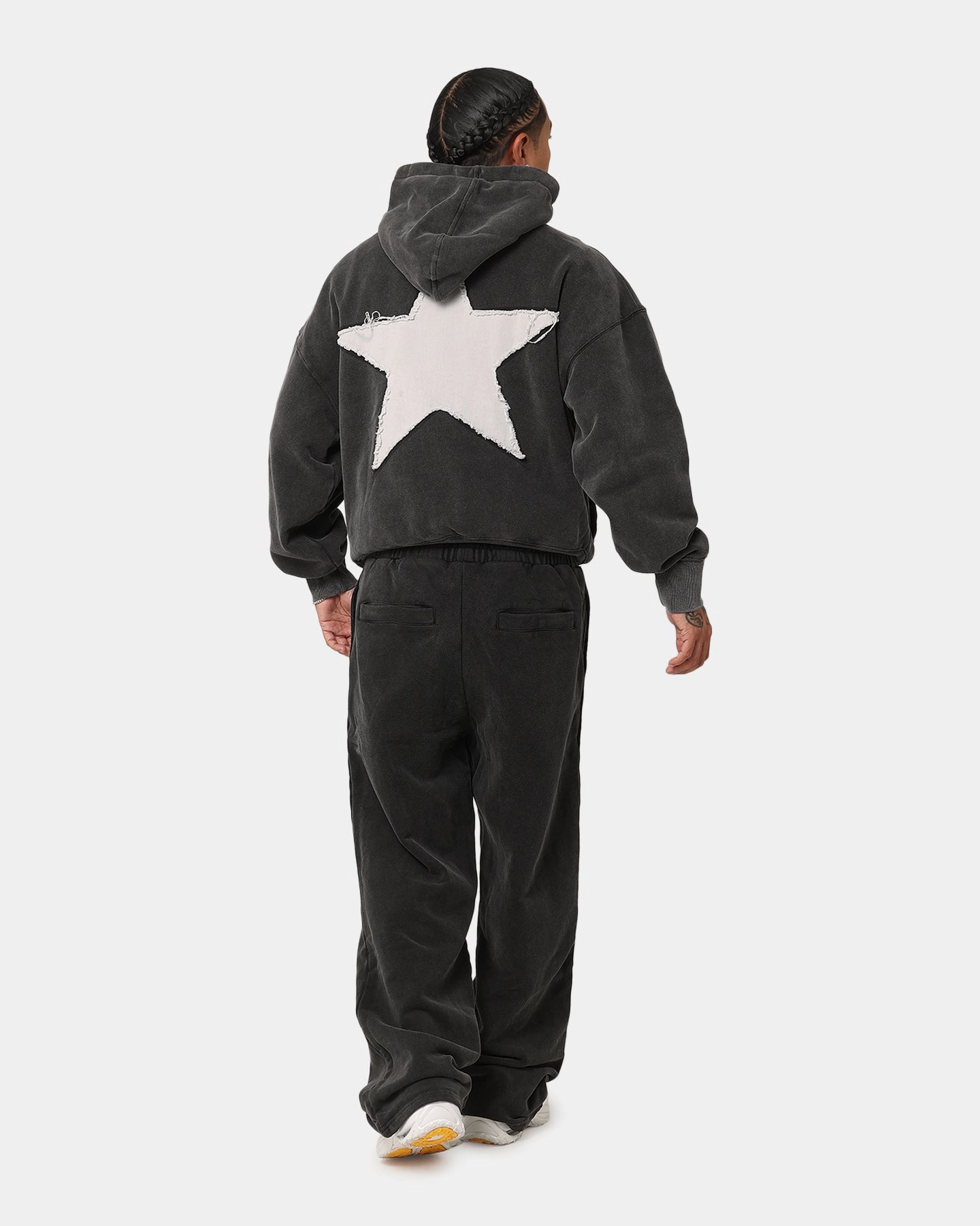 MultiPocket Design Loiter College Dropout Hoodie Washed Black