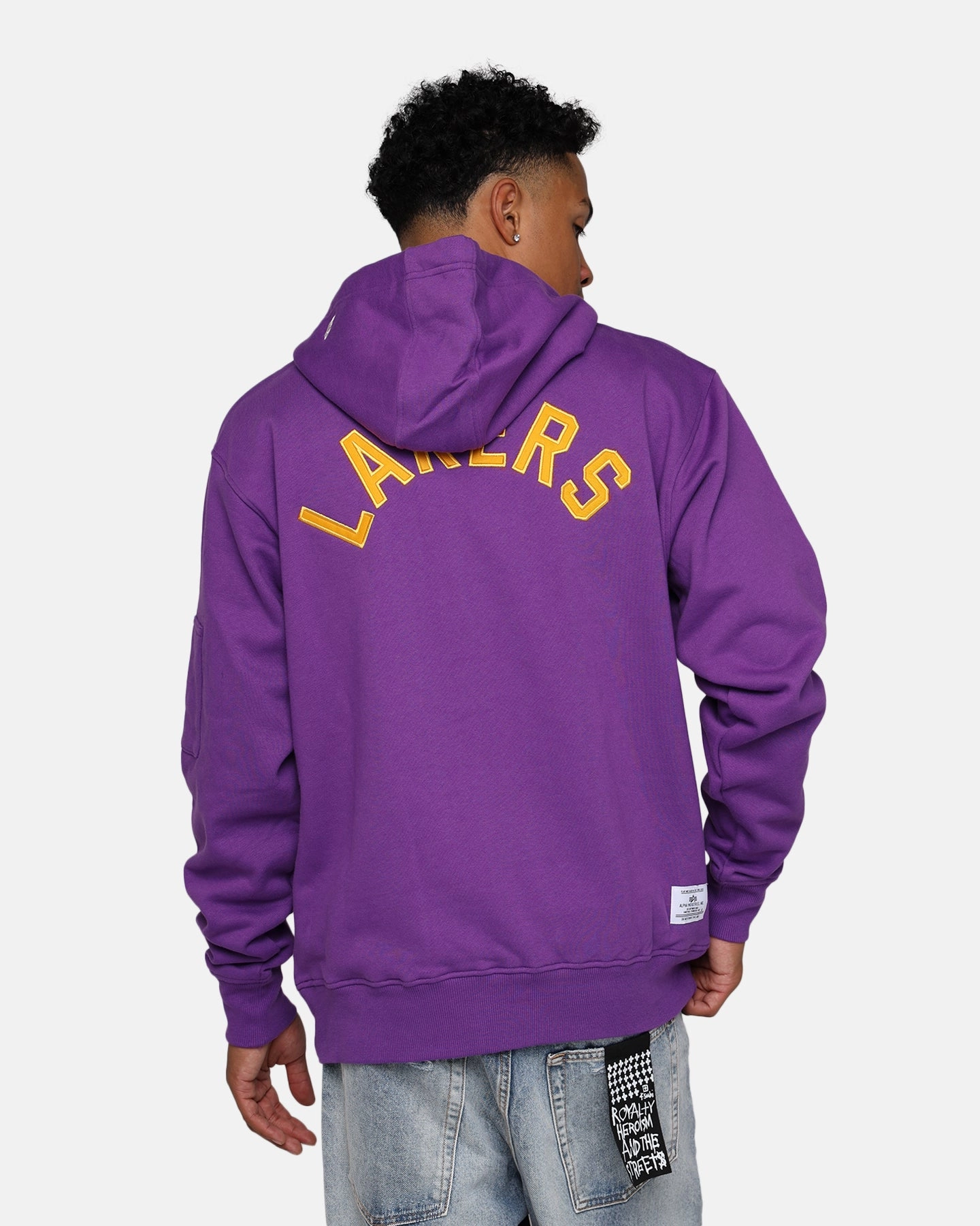 New Era X Alpha Industries Los Angeles Lakers Zipper Hoodie Purple Infrastructure Eyeshadow