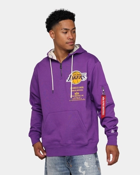 Empower Double layer fabric New Era X Alpha Industries Los Angeles Lakers Zipper Hoodie Purple