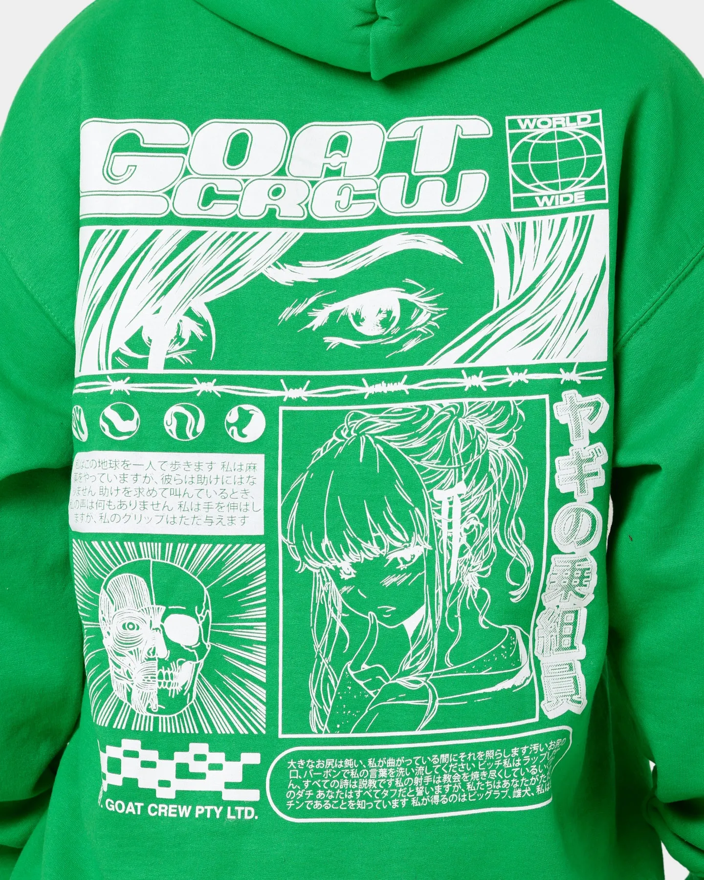Receipt Shaving-cream Goat Crew Harajuku Hoodie Green