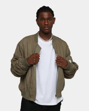 MNML Upscale Bomber Jacket Olive Detachable Collar