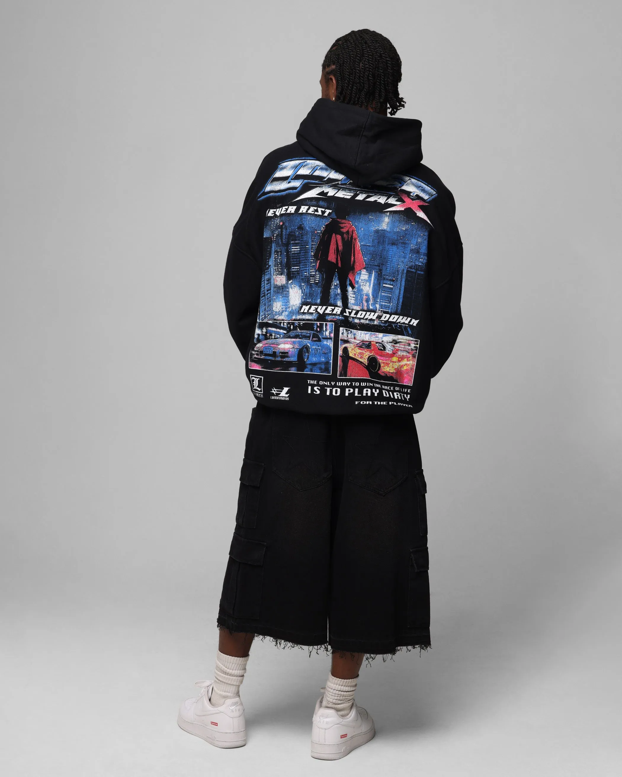 Loiter Speed Vintage Hoodie Black Adult