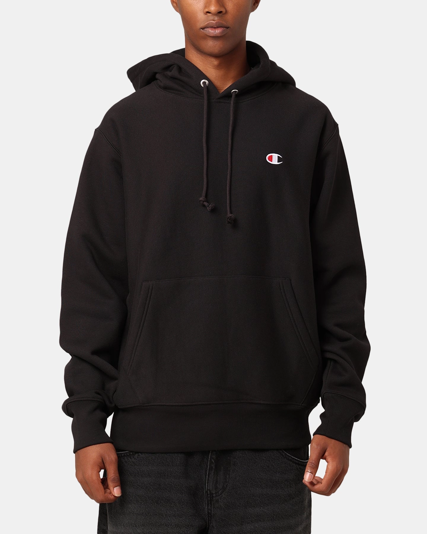 Champion Reverse Weave Small C Hoodie Black Holiday Wear