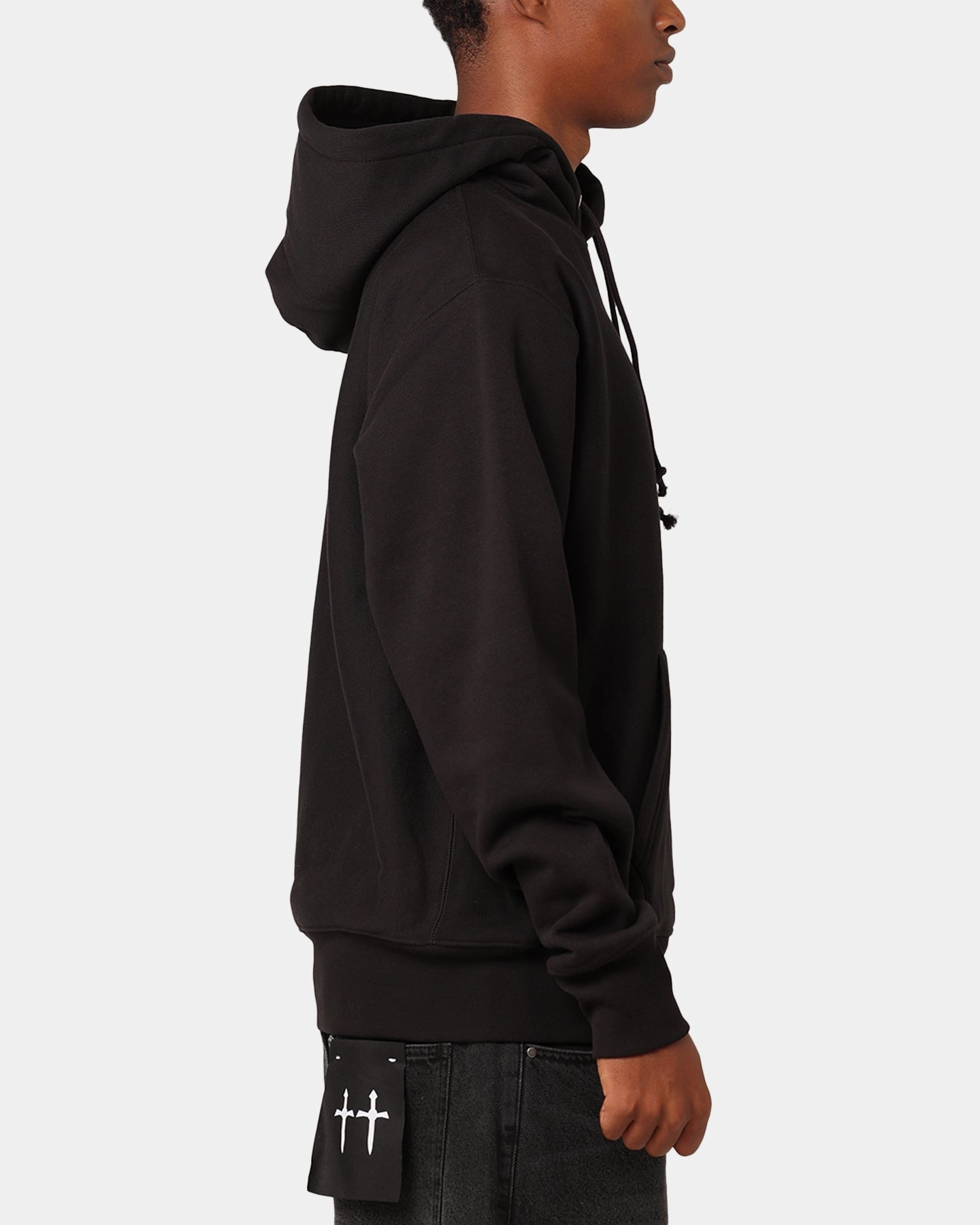 Floral Print Champion Reverse Weave Small C Hoodie Black