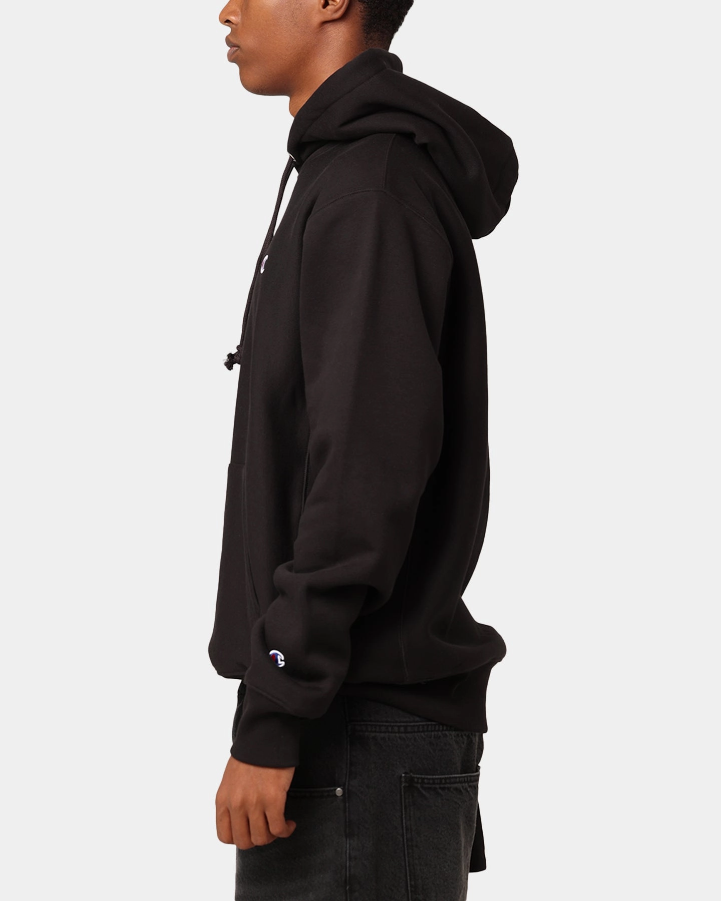 Ultralight Padding Champion Reverse Weave Small C Hoodie Black