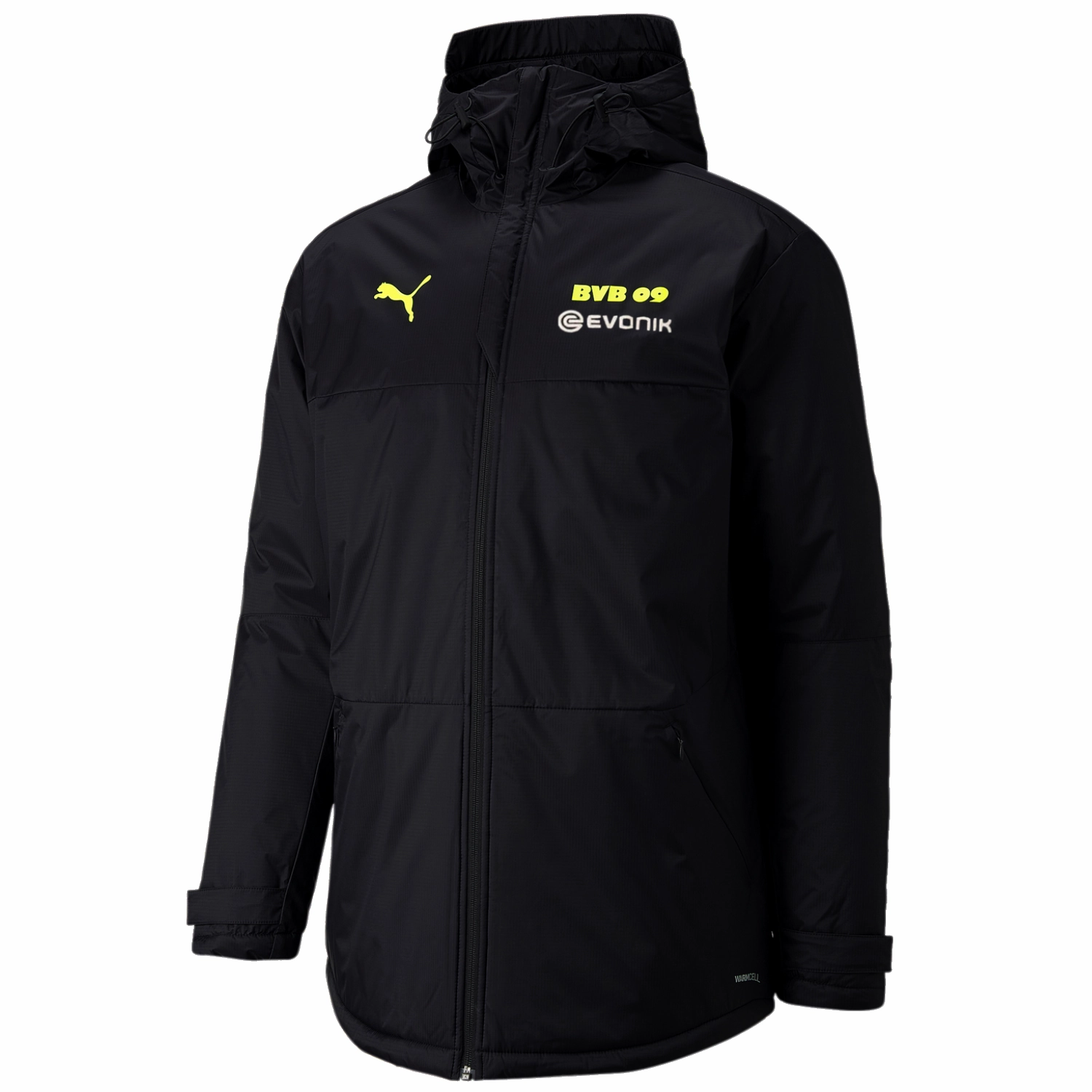 Borussia Dortmund soccer bench padded jacket 2022 black - Puma Individual sports gear AthleticDurability