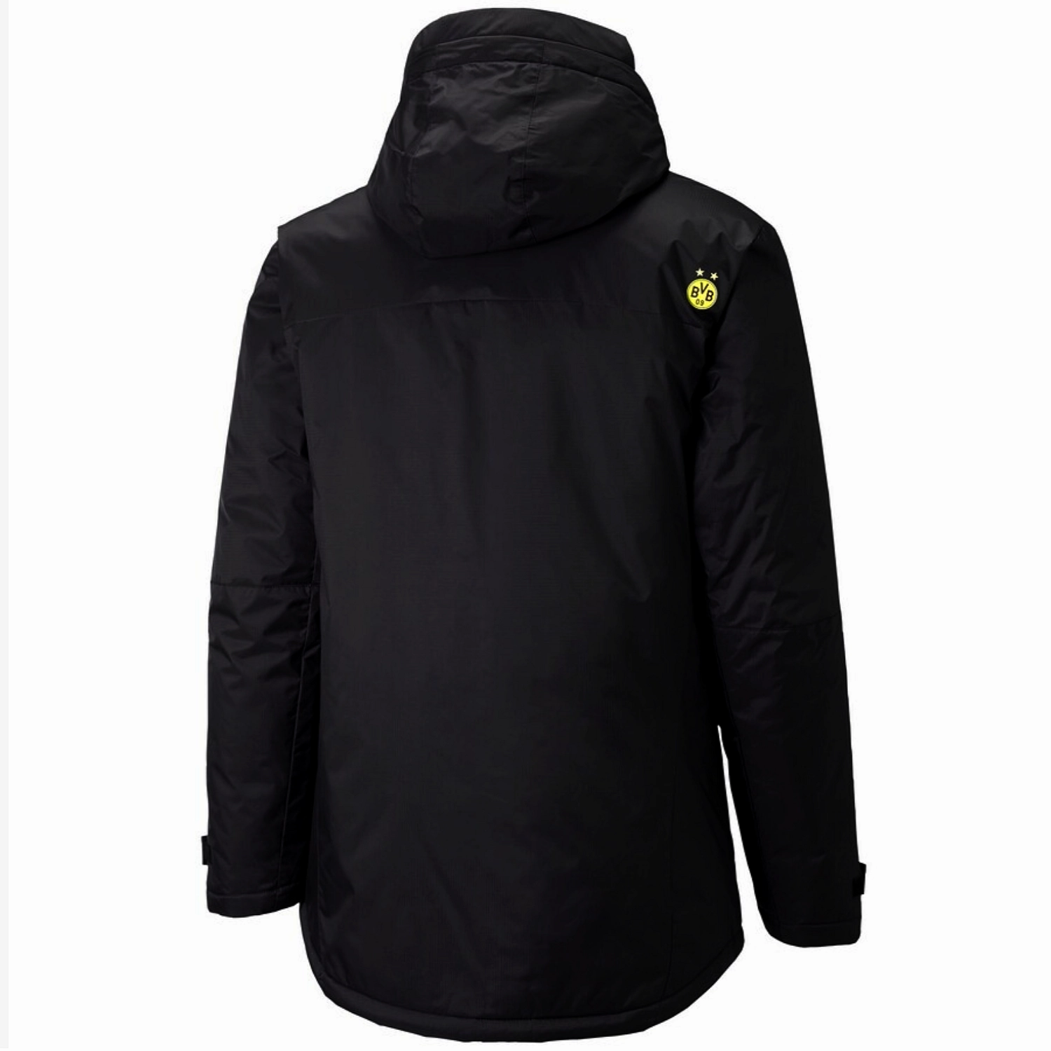 Borussia Dortmund soccer bench padded jacket 2022 black - Puma Flexible Design