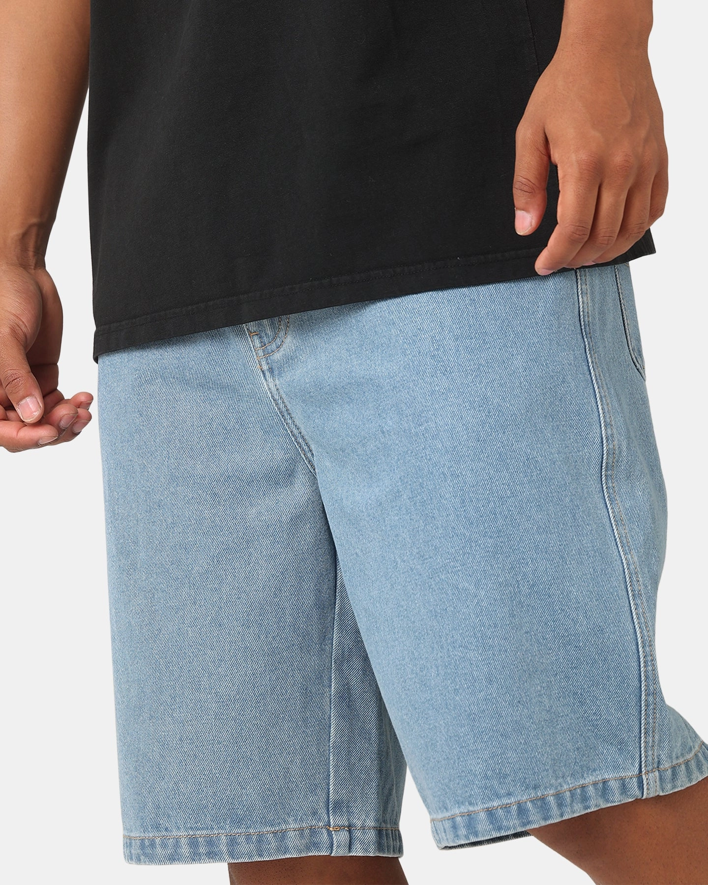 Odor Resistant Coating S Double Denim Standard Shorts Mid Blue