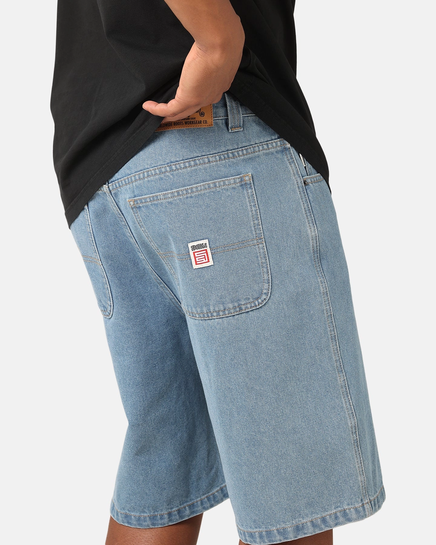 jumpsuit S Double Denim Standard Shorts Mid Blue