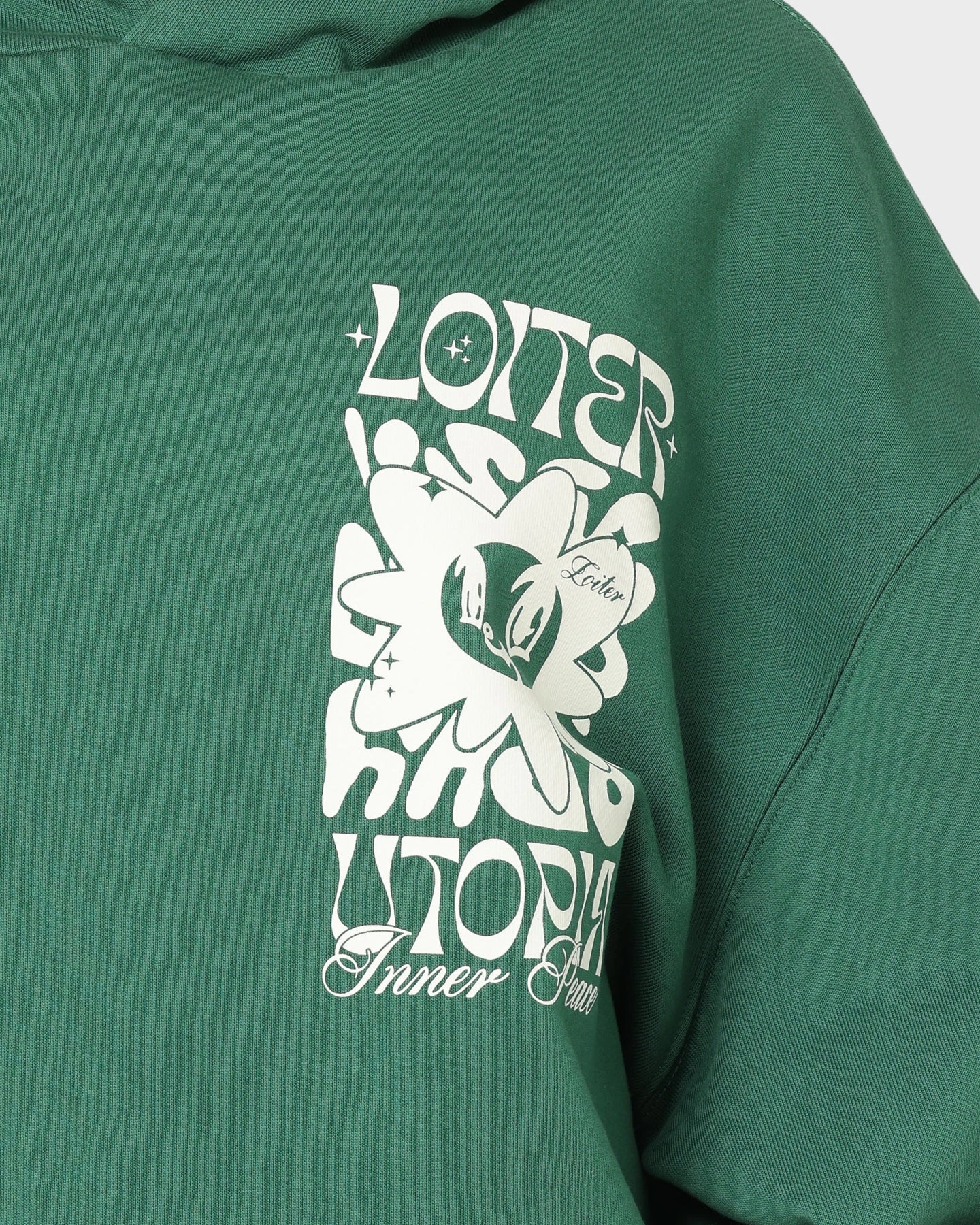Broadcast Loiter Fleur Hoodie Green