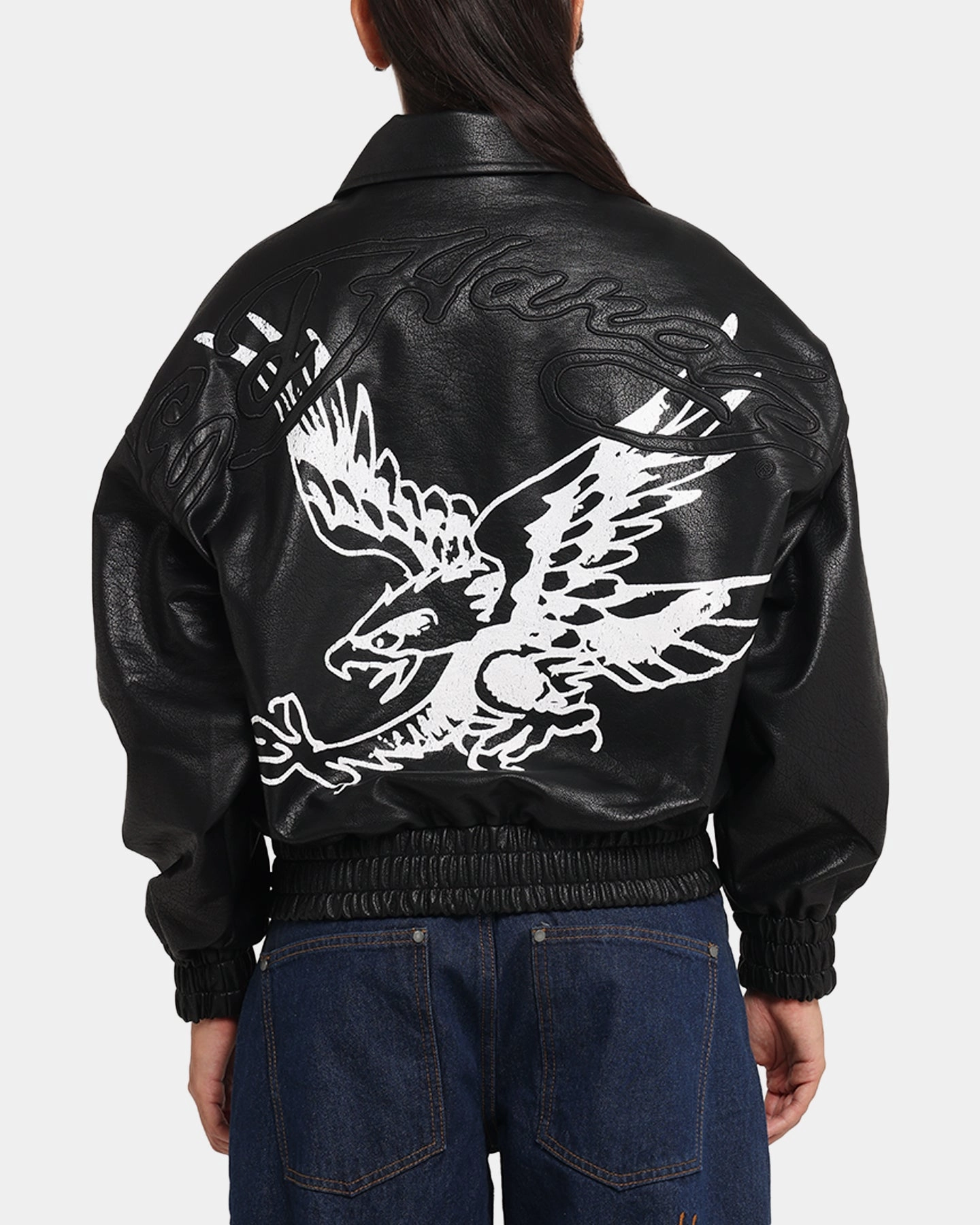 Ed Hardy Eagle Jacket Black Cold-Weather Comfort