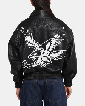 Ed Hardy Eagle Jacket Black Cold-Weather Comfort