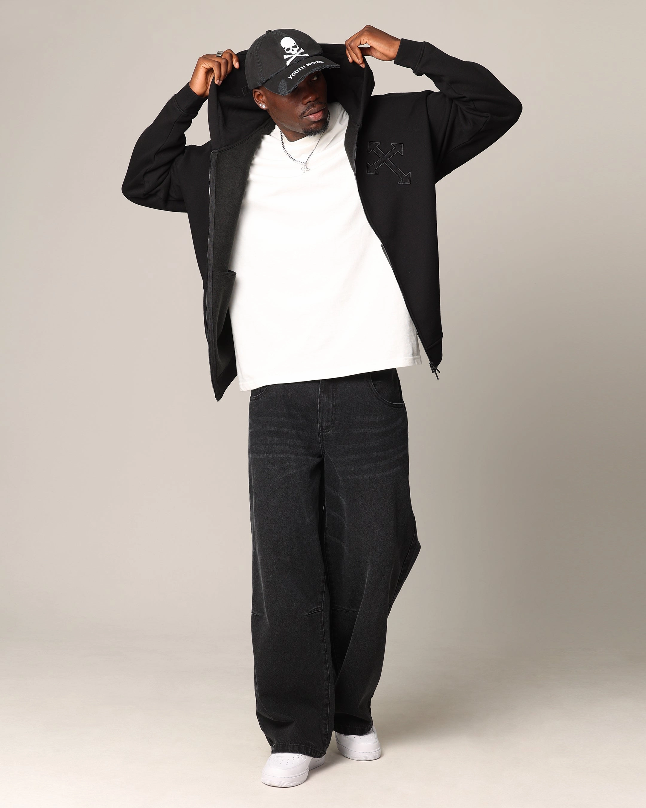 Saint Morta Sorrows Zip Hoodie Black Urban Style Layer Smart