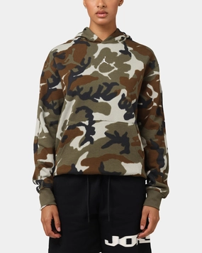 Cropped Style Jordan Jumpman MVP Statement Camo Pullover Hoodie Light Olive