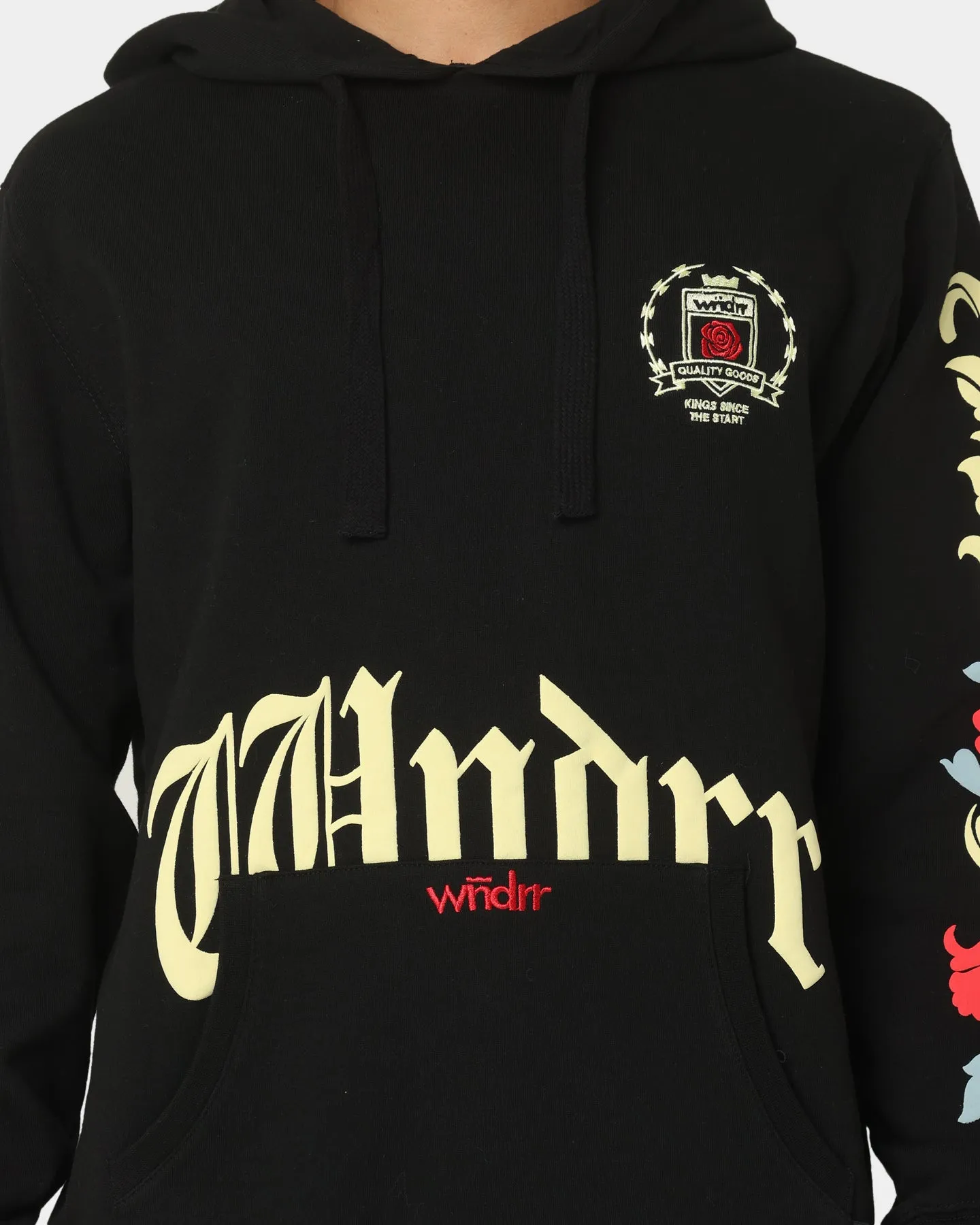 warm material summer season WNDRR Monarch Hoodie Black