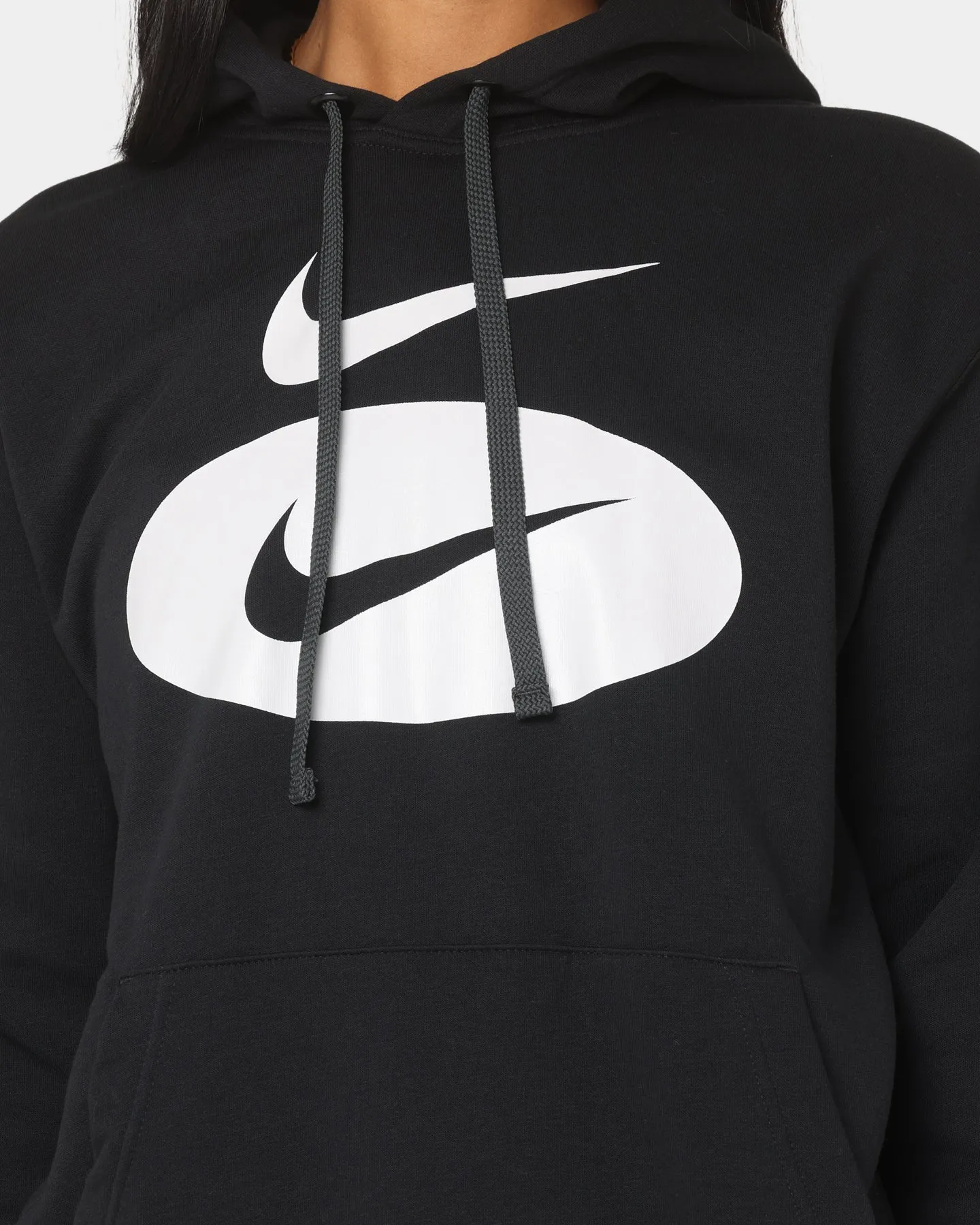 Nike Swoosh League Fleece Pull Over Hoodie Black Sticker Summer
