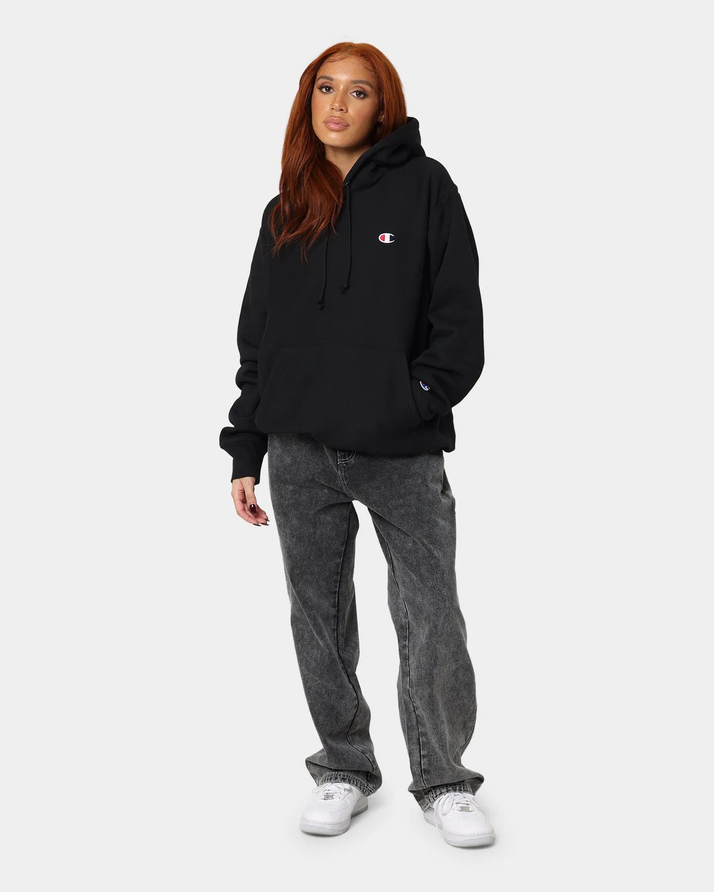 Champion Reverse Weave Hoodie Black Winter Comfort