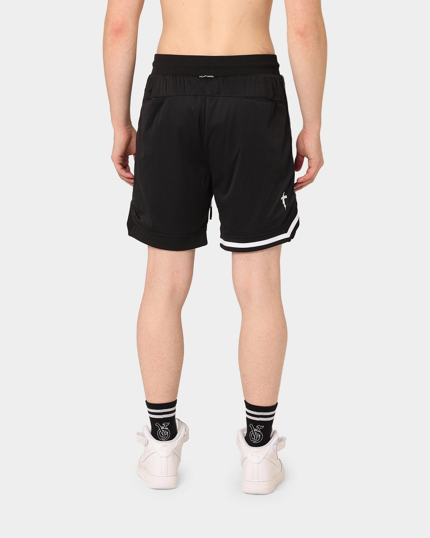 The Anti Order Off Season Basketball Shorts Black/White Midweight Texture Anti Pilling Fabric