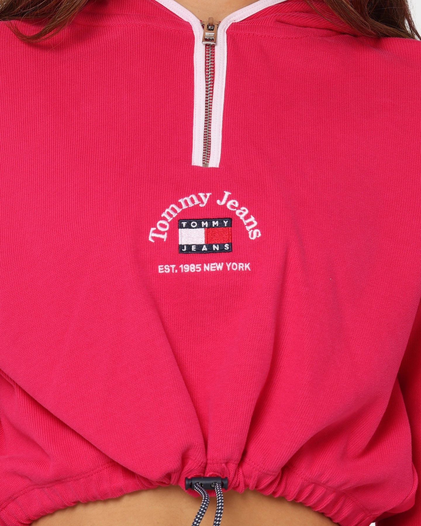 Tommy Jeans Women's Crop Timeless 1 Hoodie Bright Jewel musicians