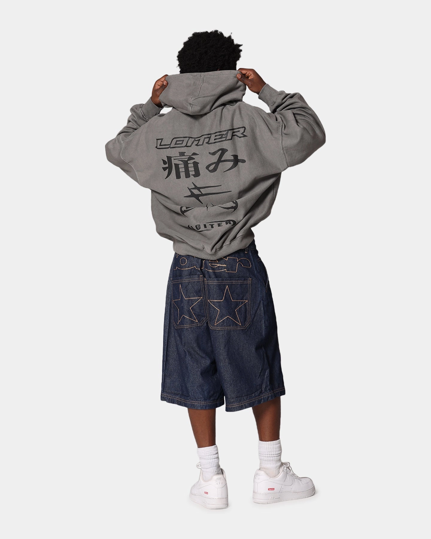 Urban Day Global fashion Loiter Ultimate Pain Hoodie Washed Charcoal