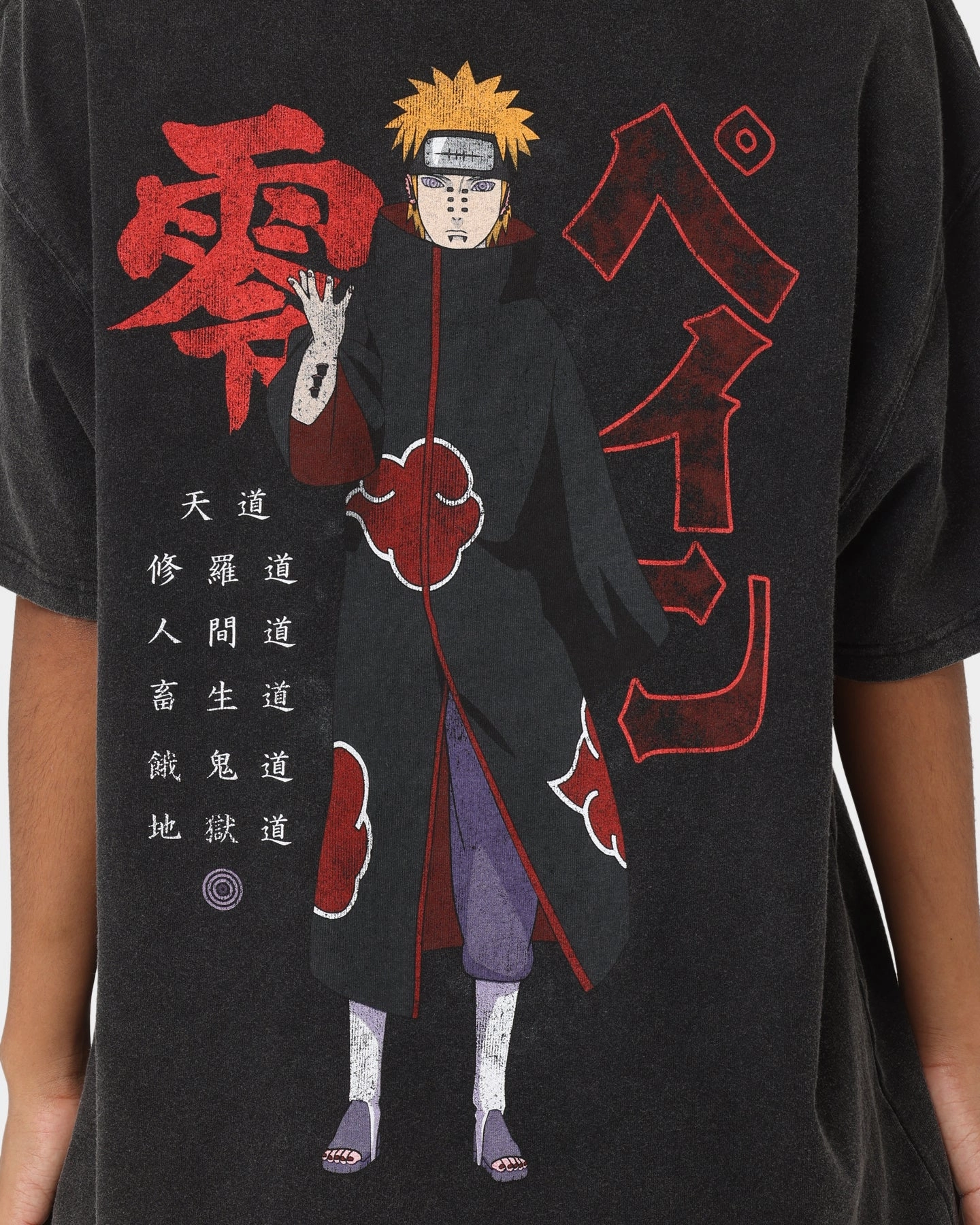 Goat Crew X Naruto Pain Heavyweight Vintage T-Shirt Vintage Black Heat Transfer Printing
