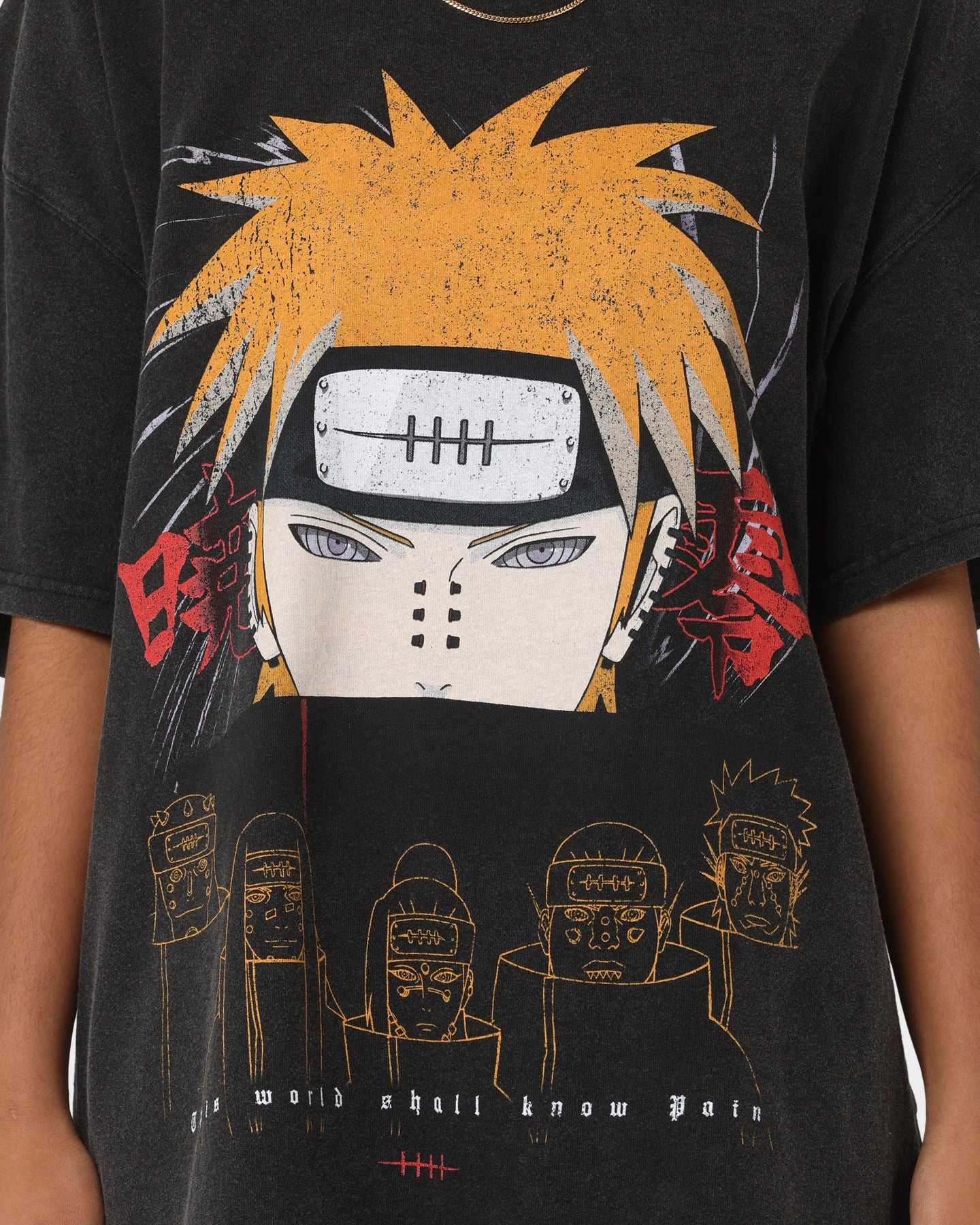 Goat Crew X Naruto Pain Heavyweight Vintage T-Shirt Vintage Black Casual Comfort Wear