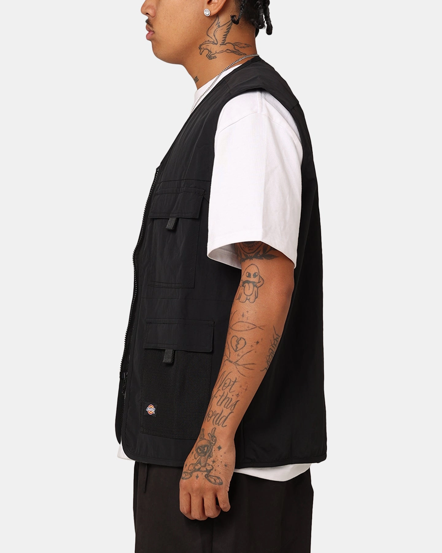 beach scene Swim Dickies Angleton Utility Vest Black