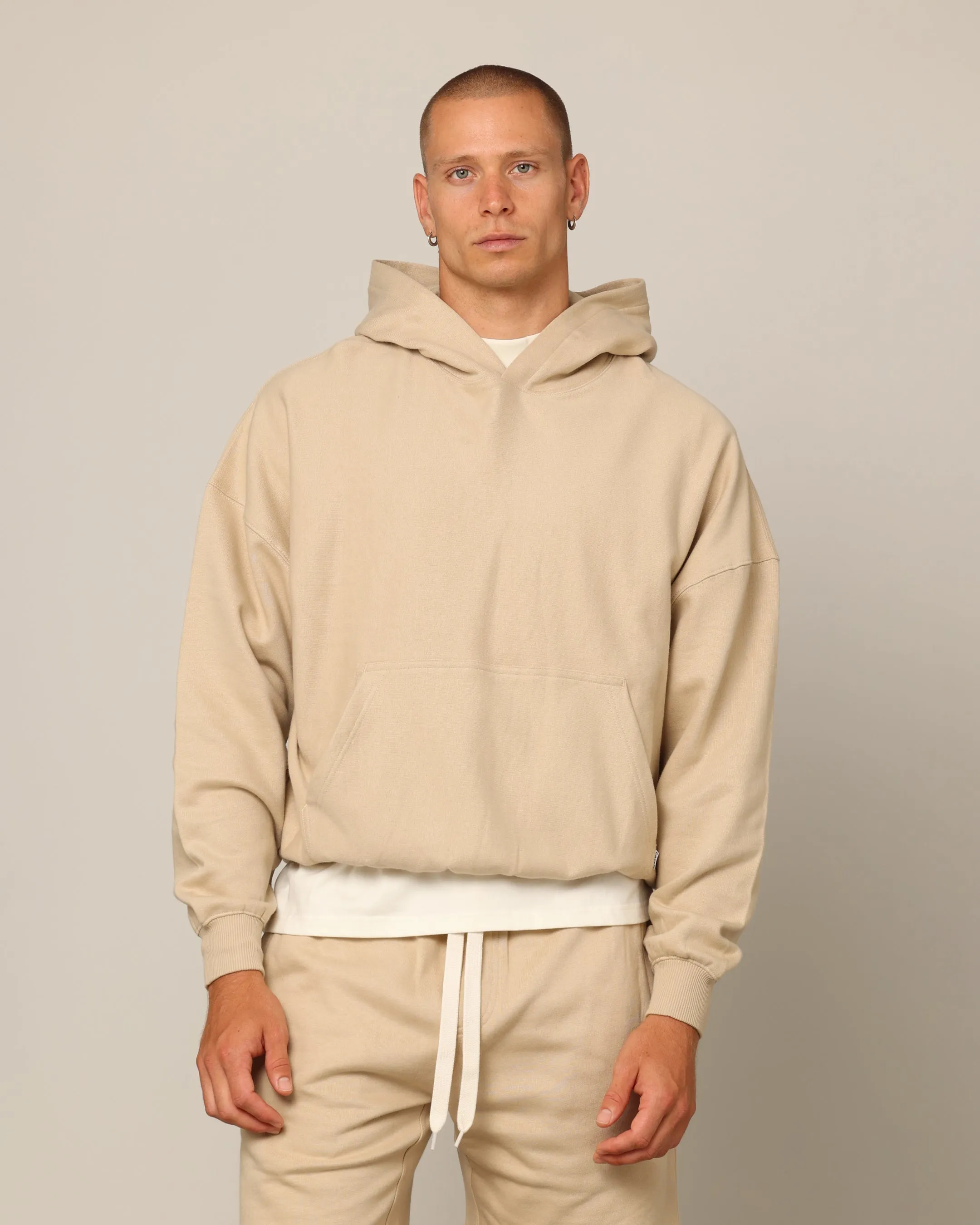 Carr?? Blanc Oversized Hoodie Stone Influence