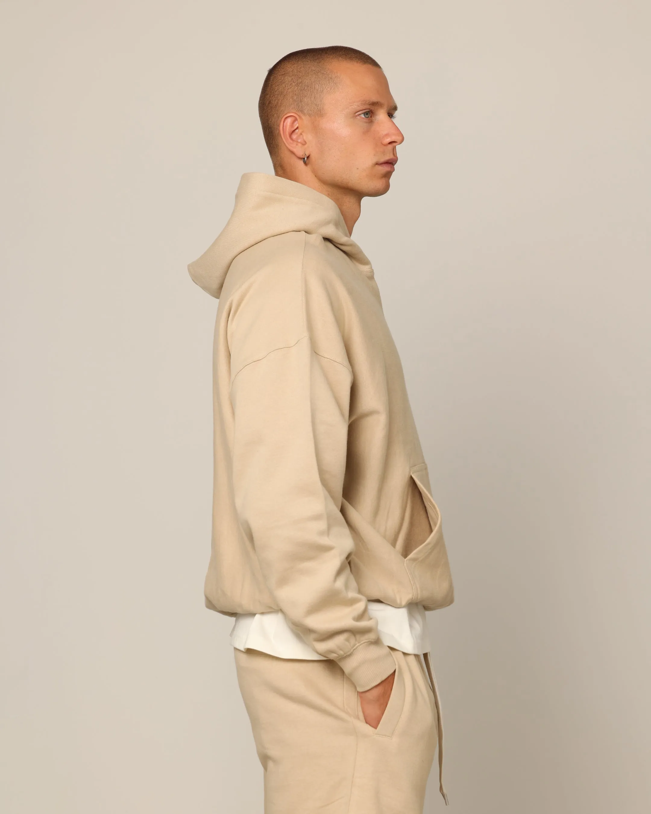 Forget Compact Packable Carr?? Blanc Oversized Hoodie Stone