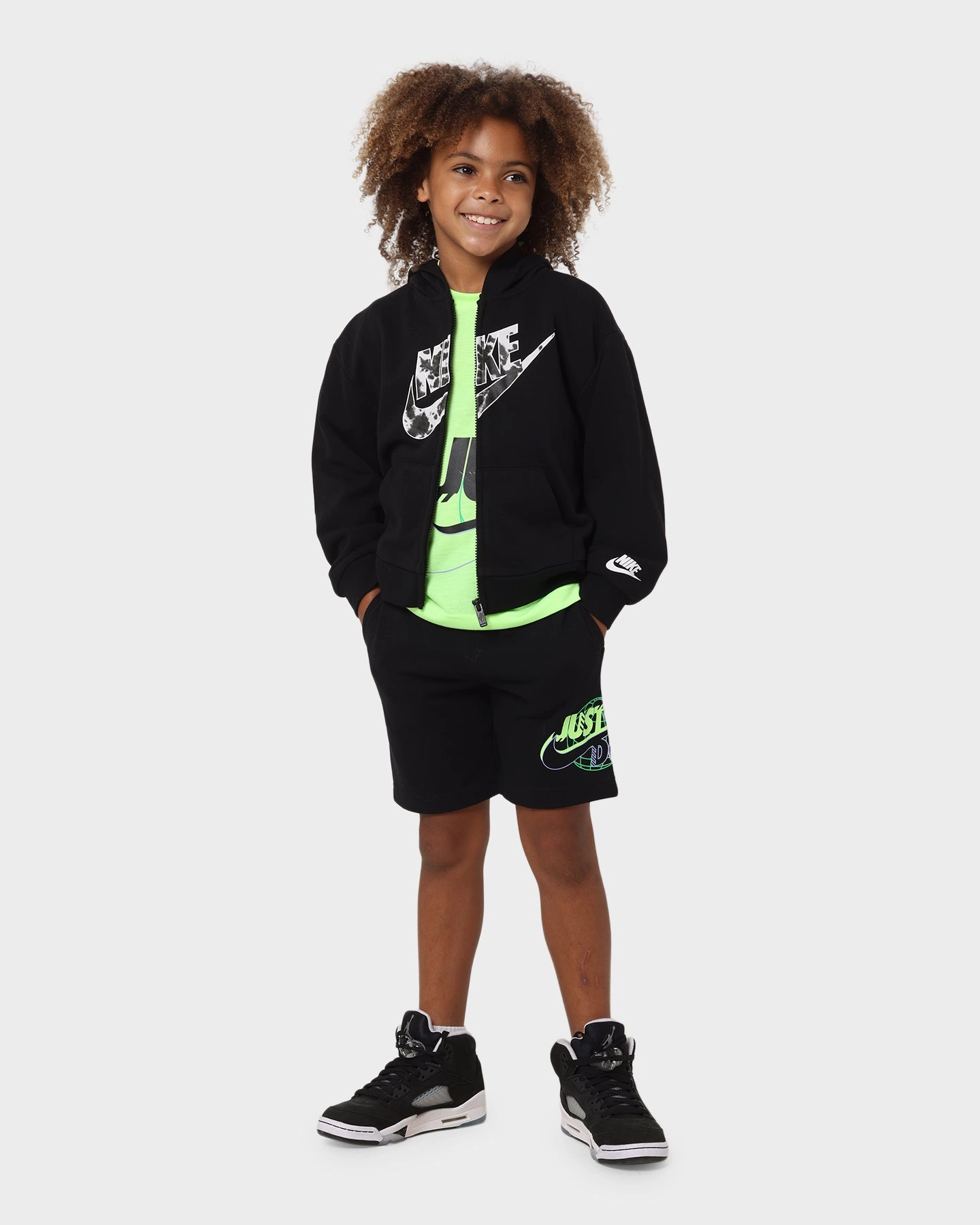 Nike Kids' Cloud Wash Full Zip Jacket Black Wind Barrier