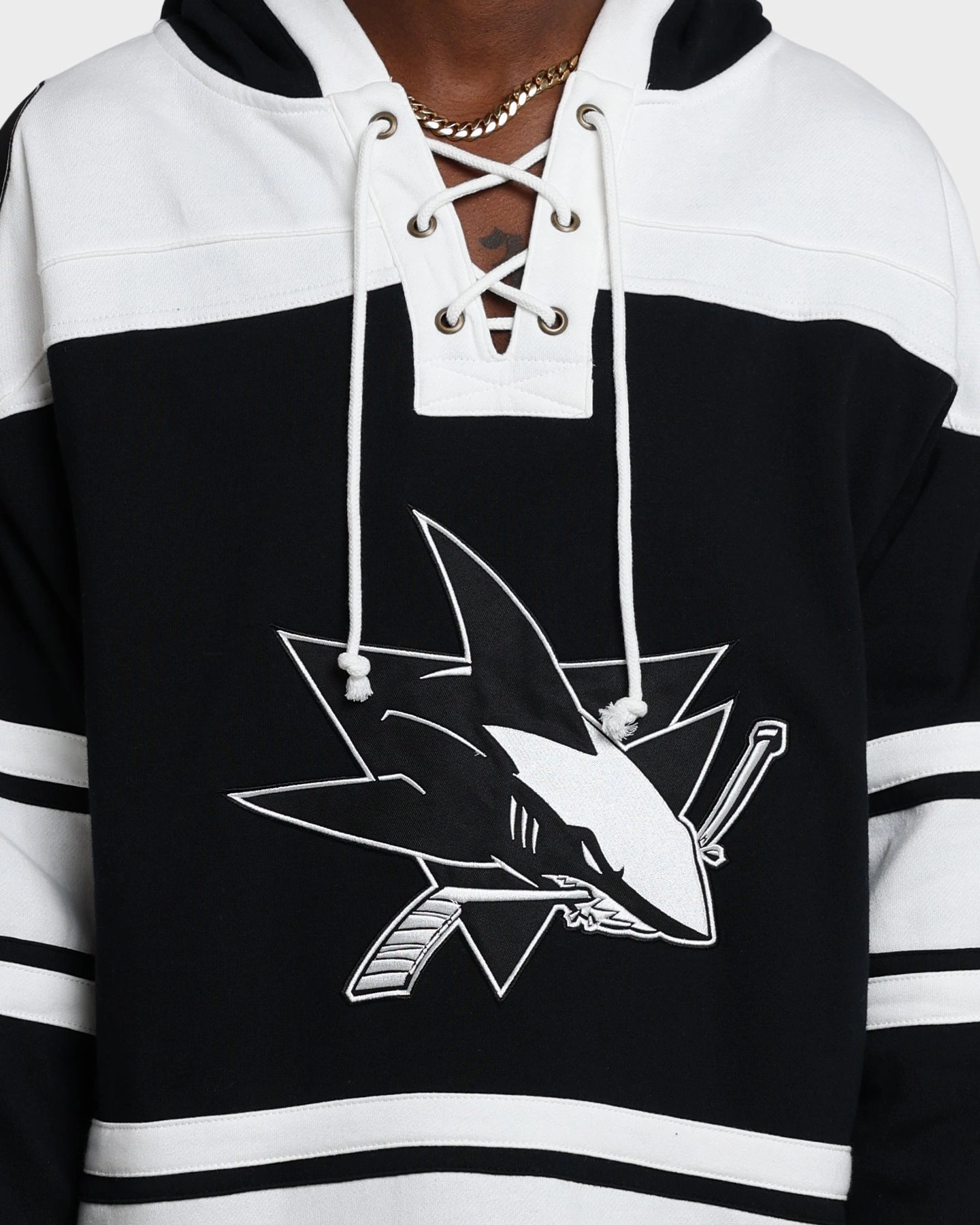 47 Brand San Jose Sharks Superior Lacer Hoodie Jet Black Rain Comfort