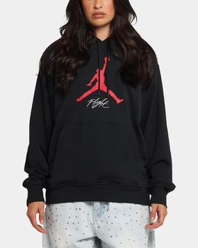 Half Moon Collar Jordan Essentials Loopback Fleece Pullover Hoodie Black/Red