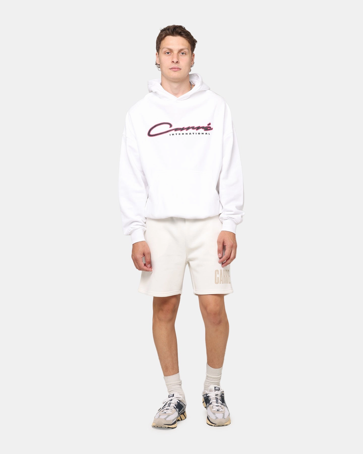 Carre Race Script Hoodie White Lounging wear City Sense