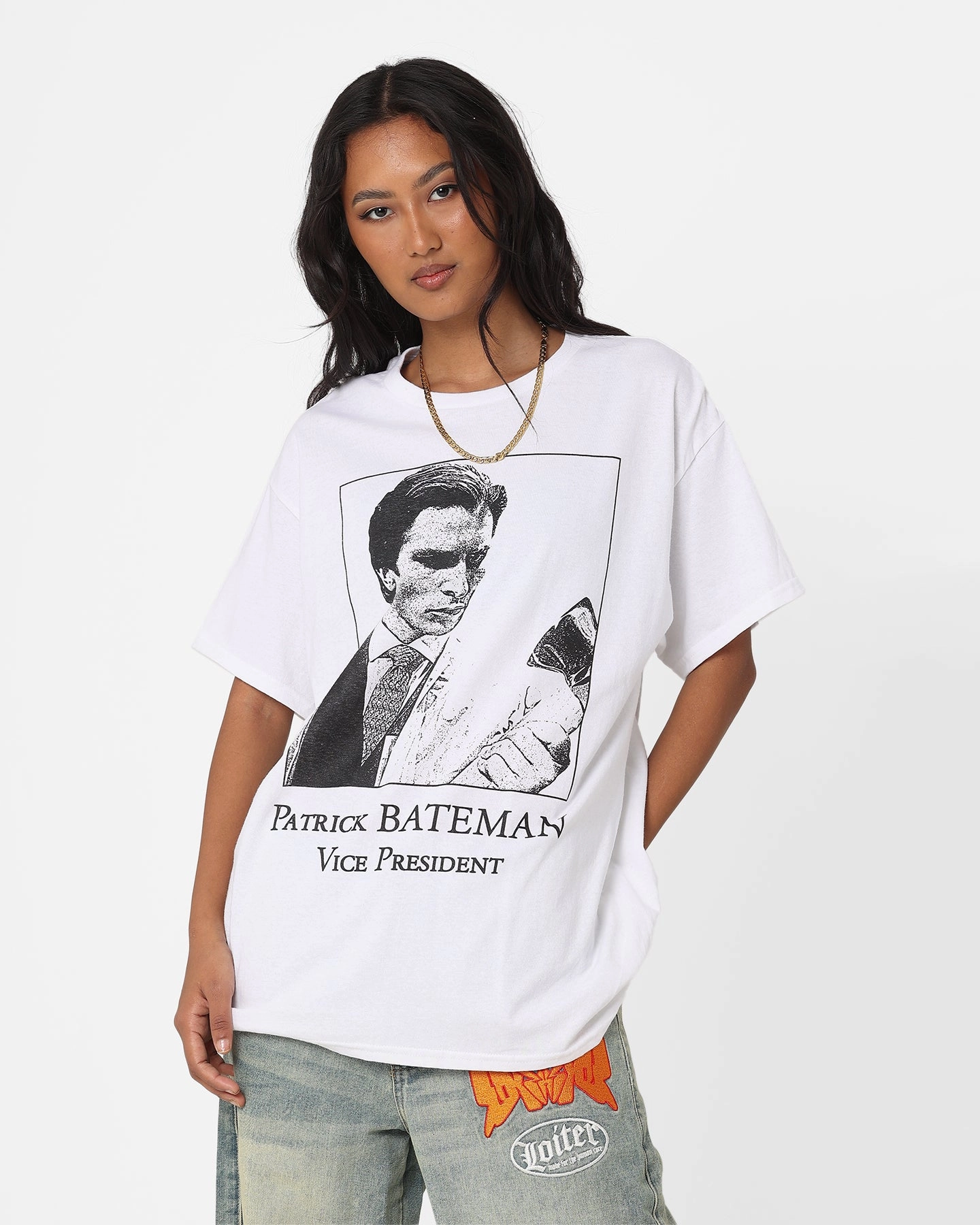 Formal Elegance Rats Get Fat X American Psycho Vice President T-Shirt White