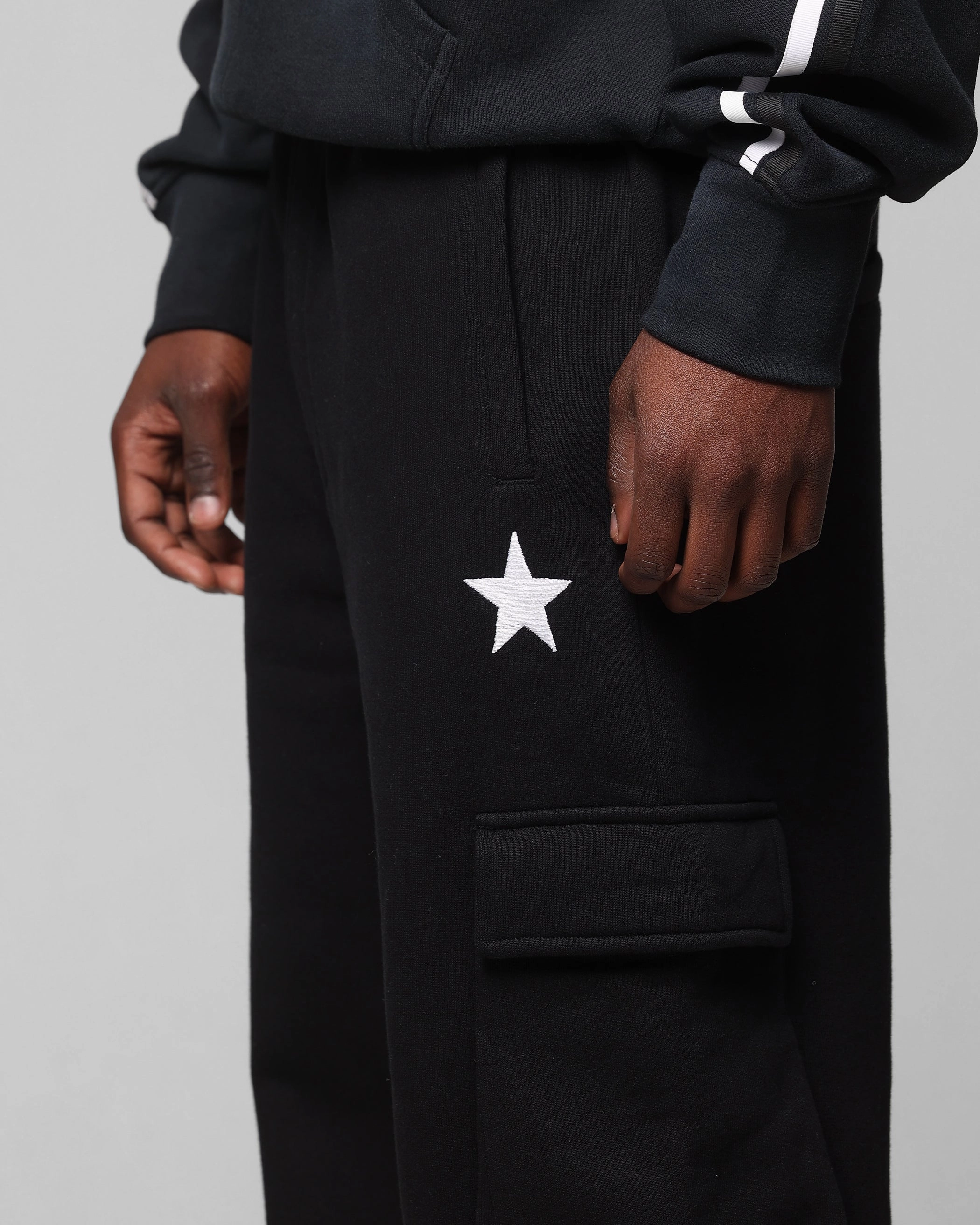 Loiter Premium Essentials Sweatpants Black/White WaterRepellentCoating MultiPocketSystem