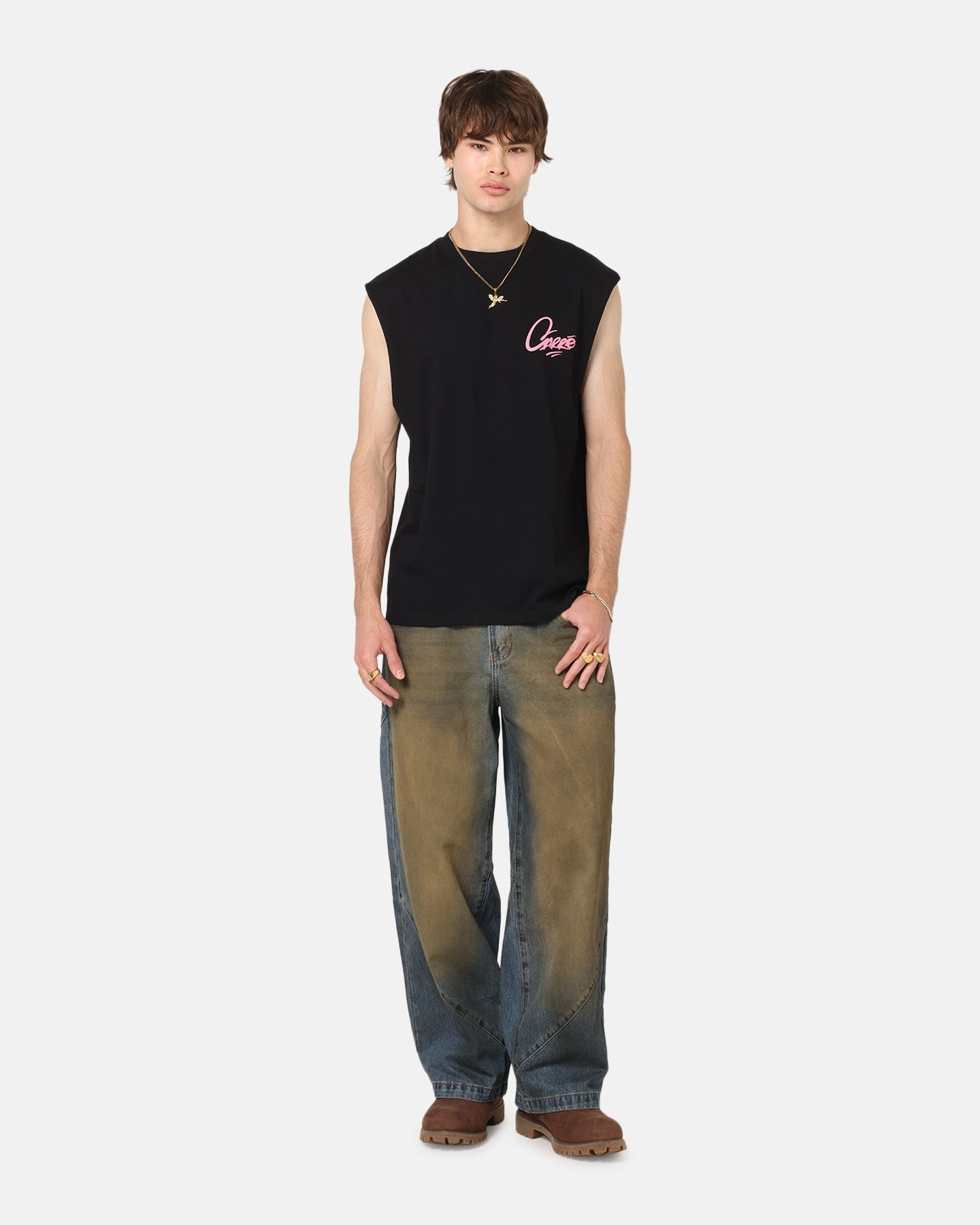 Carre Graffiti Muscle T-Shirt Black/Pink Halloween