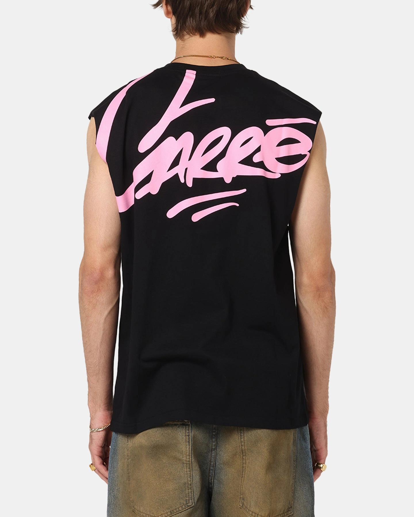 Carre Graffiti Muscle T-Shirt Black/Pink All-Day Comfort Wear Light and Breezy