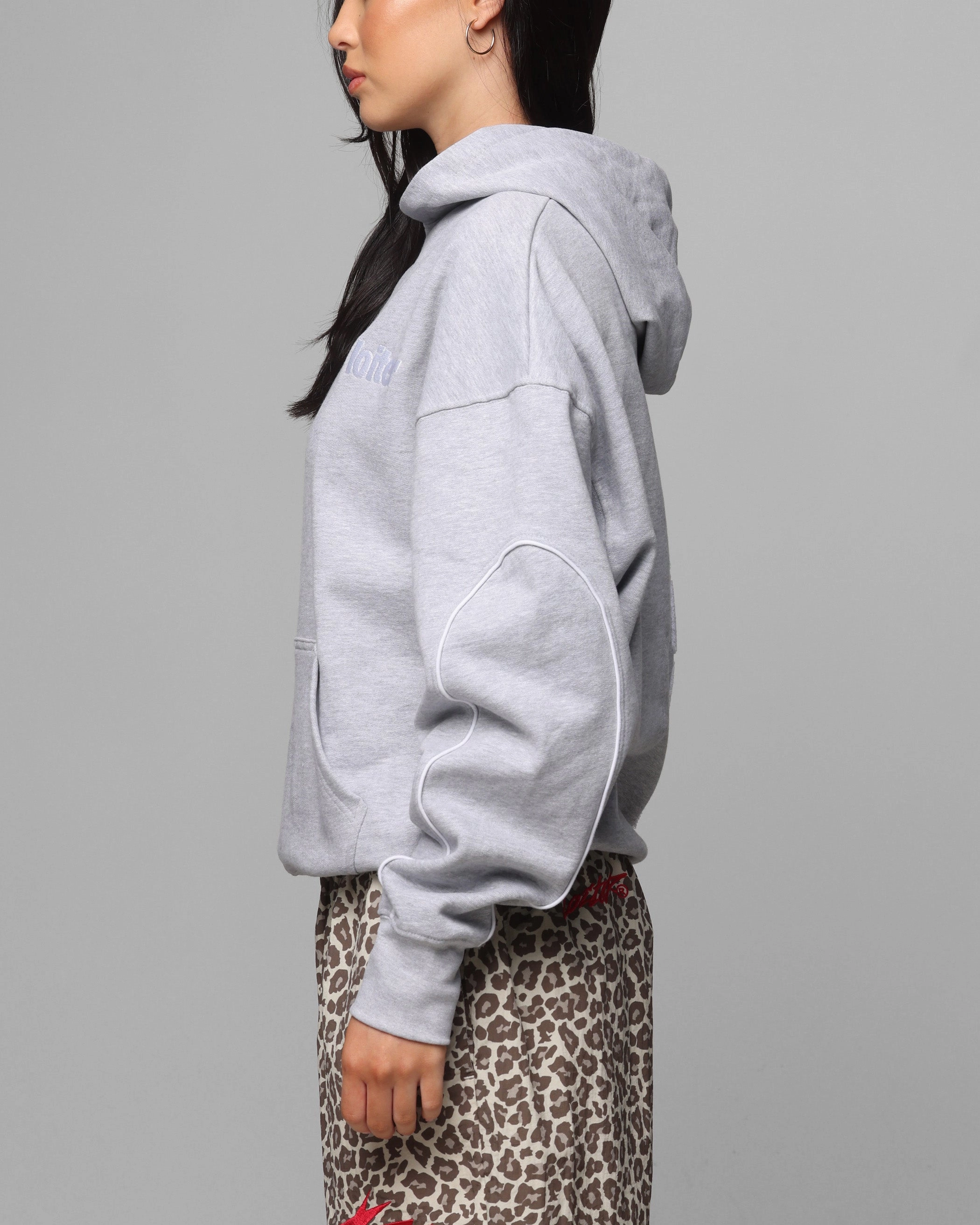 Loiter Pin Line Premium Hoodie Grey Marle Fish like