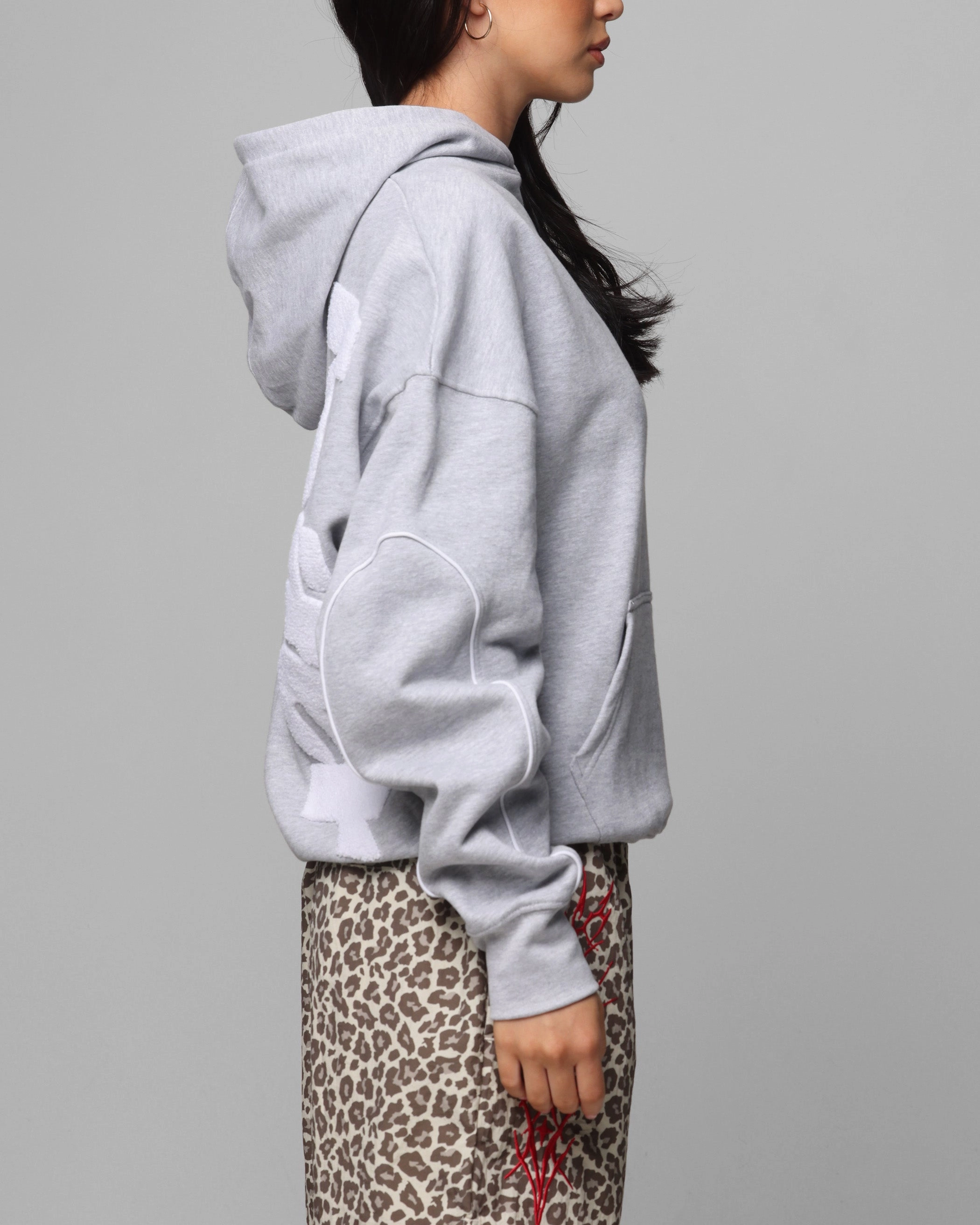 Potoroo like Runway Inspired Loiter Pin Line Premium Hoodie Grey Marle