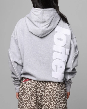 Loiter Pin Line Premium Hoodie Grey Marle Valentine's Day wear Raccoon like