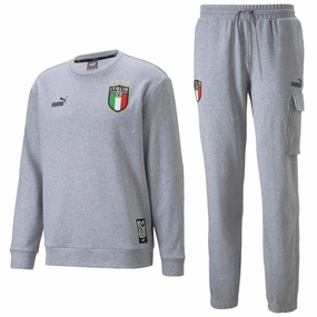 Italy light grey Casual Fans presentation sweat tracksuit 2022/23 - Puma shooting range