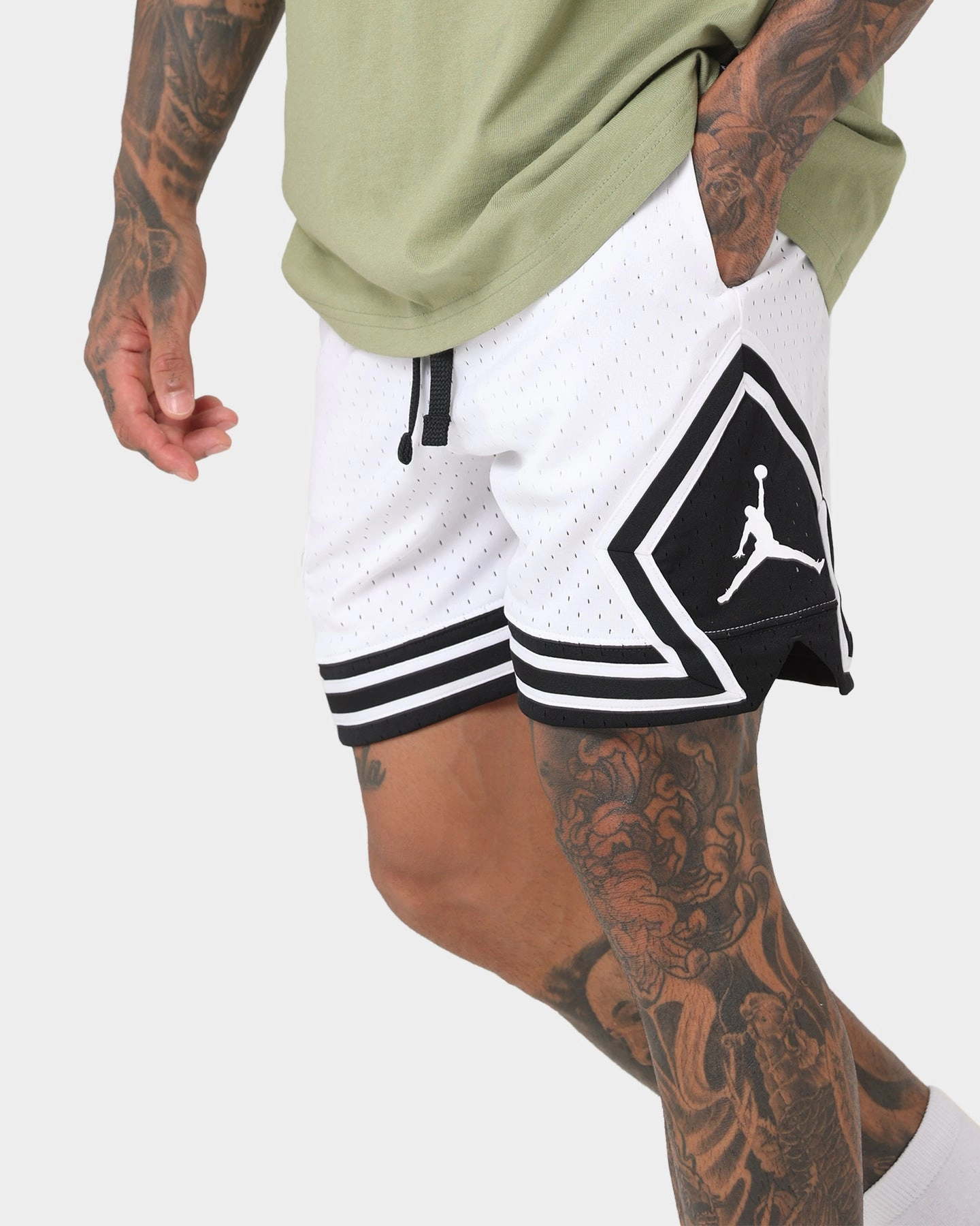 Jordan Dri-FIT Sport Diamond Shorts White/Black outdoor concert style