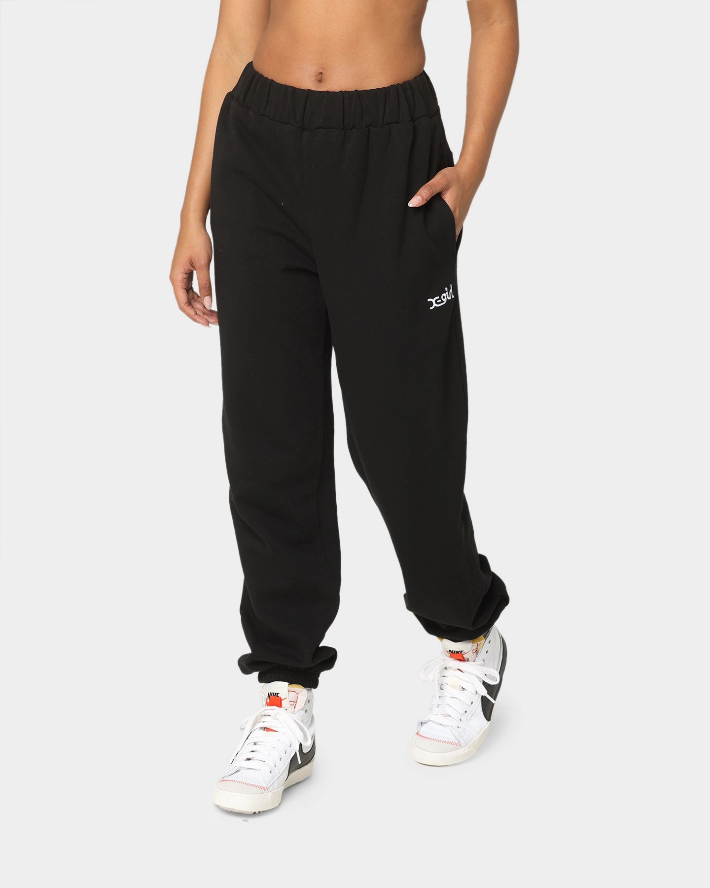 Relaxed Wear X-Girl Women's Mills Logo Track Pants Black