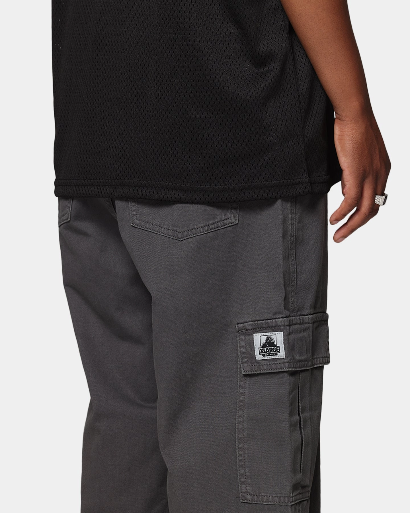 X-Large 91 Cargo Pants Black/Bleach Solid shade Stain Resistant Weave