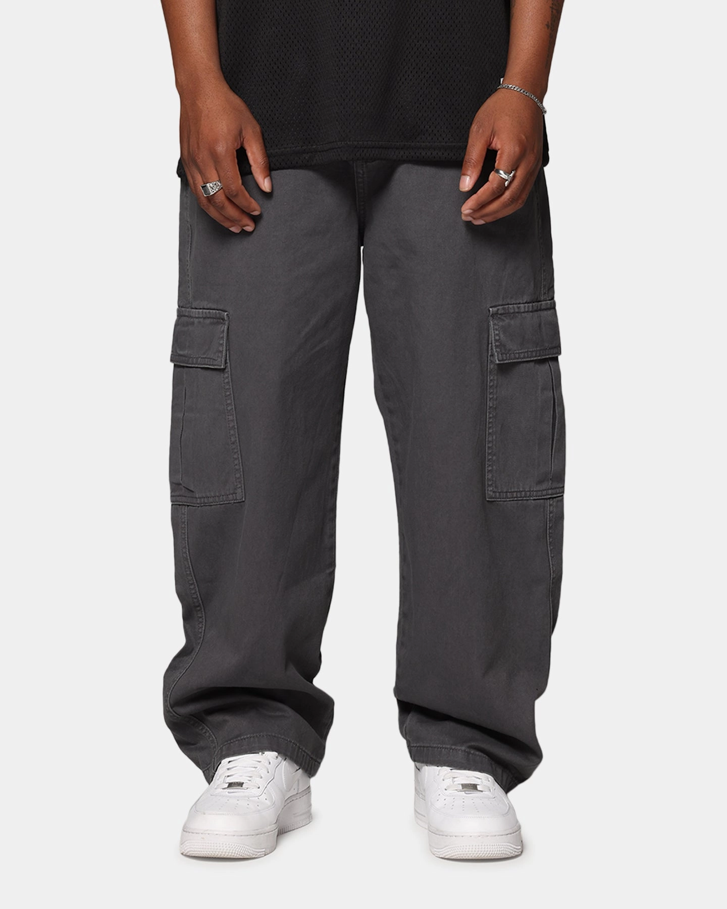 Elastic Cuff Versatile Look X-Large 91 Cargo Pants Black/Bleach
