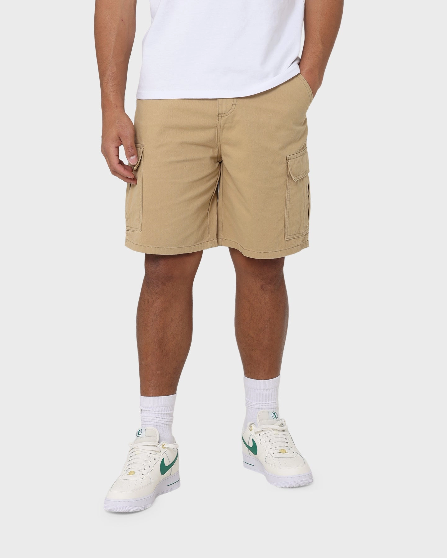 X-Large 91 Cargo Shorts Khaki Flexible Hemline