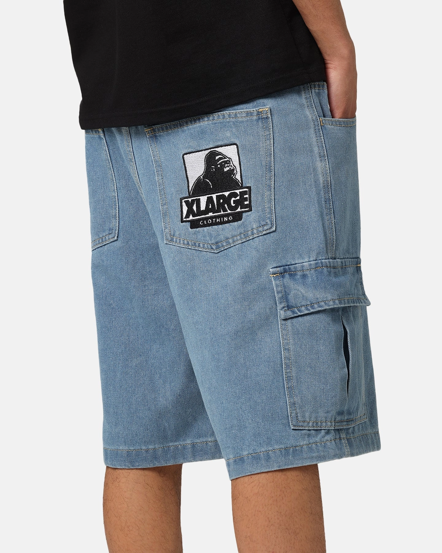 X-Large Bull Denim 91 Cargo Short Mid Blue Denim Performance Wear