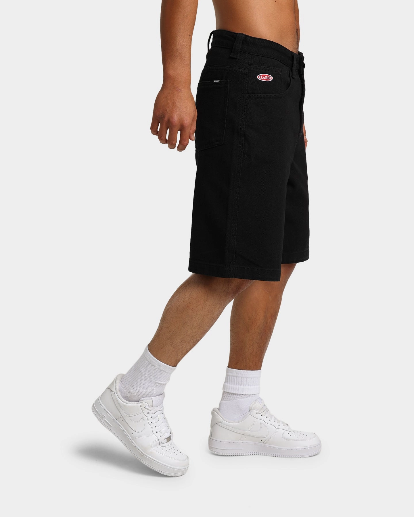 X-Large Bull Denim 91 Shorts Black Denim Adjustable Waist