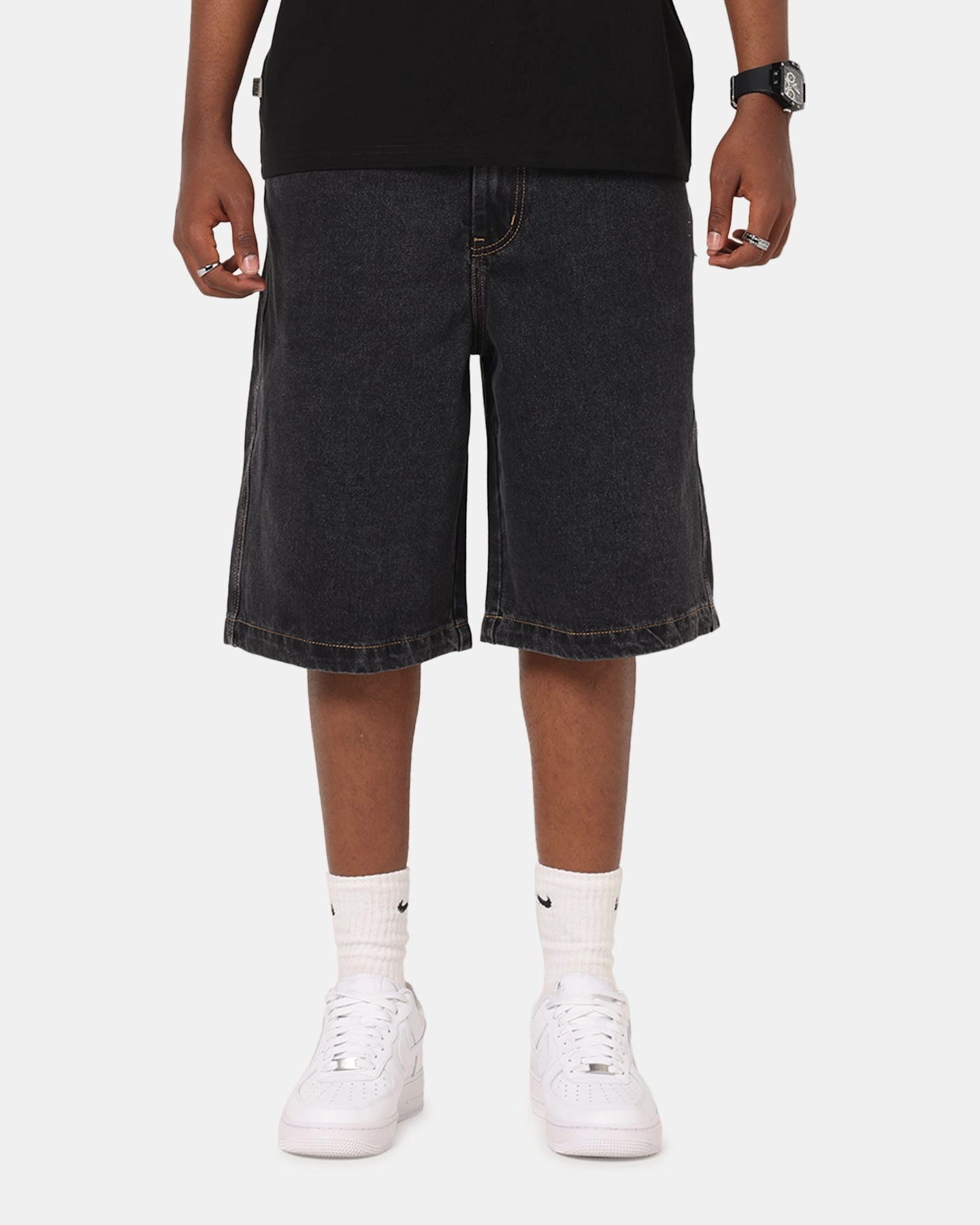 Layered Comfort X-Large Bull Denim 91 Shorts Washed Black